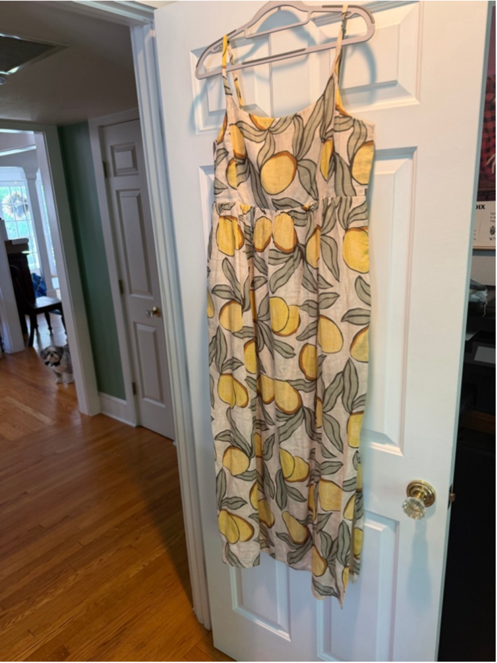 Women's Rebecca Taylor Lemon Tree Long Puff Waist Maxi Dress 4 Beige Yellow - Picture 2 of 14